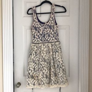 Moulinette Souers Anthropologie lace & plaid dress